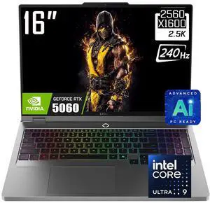 Lenovo Legion 5i Gaming Laptop, 16" QHD IPS 240Hz 500 Nits Display, Intel 24-Core Ultra 9 275HX (>i9-14900HX), GeForce RTX 5060 8GB GDDR7, 32GB DDR5 1TB SSD, 24-Zone RGB Backlit KB, WiFi 7, Win11 Home