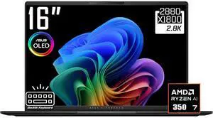ASUS Vivobook AI Computer Laptop, 16" 3K OLED 16:10 120Hz 600 Nits Display, AMD Ryzen AI 7 350 (Up to 5.0GHz), 16GB LPDDR5X RAM / 2TB SSD, AMD Radeon 860M, 1-Zone RGB Backlit KB, Win11 Home ASUS Vivobook AI Computer Laptop, 16" 3K OLED 16:10 120Hz 600 Nits Display, AMD Ryzen AI 7 350 (Up to 5.0GHz), 16GB LPDDR5X RAM / 2TB SSD, AMD Radeon 860M, 1-Zone RGB Backlit KB, Win11 Home