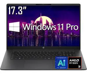 HP OmniBook 3 AI Laptop, 17.3" FHD IPS 300 Nits Anti-glare Display, AMD Ryzen 3 30 (Up to 4.1GHz), 8GB LPDDR5 / 512GB SSD, Wi-Fi 6, Bluetooth 5.4, AMD Radeon 610M, Win 11 Pro HP OmniBook 3 AI Laptop, 17.3" FHD IPS 300 Nits Anti-glare Display, AMD Ryzen 3 30 (Up to 4.1GHz), 8GB LPDDR5 / 512GB SSD, Wi-Fi 6, Bluetooth 5.4, AMD Radeon 610M, Win 11 Pro