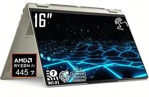 Lenovo Yoga 7 2-in-1 AI Business Laptop, 16" WUXGA Touchscreen Display, AMD Ryzen AI 7 445 (Up to 4.6 GHz), 16GB LPDDR5X RAM / 512GB SSD, Backlit Keyboard, Fingerprint Reader, Wi-Fi 7, Win11 Home Lenovo Yoga 7 2-in-1 AI Business Laptop, 16" WUXGA Touchscreen Display, AMD Ryzen AI 7 445 (Up to 4.6 GHz), 16GB LPDDR5X RAM / 512GB SSD, Backlit Keyboard, Fingerprint Reader, Wi-Fi 7, Win11 Home