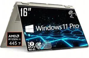 Lenovo Yoga 7 2-in-1 AI Business Laptop, 16" WUXGA Touchscreen Display, AMD Ryzen AI 7 445 (Up to 4.6 GHz), 16GB LPDDR5X RAM / 512GB SSD, Backlit Keyboard, Fingerprint Reader, Wi-Fi 7, Win11 Pro Lenovo Yoga 7 2-in-1 AI Business Laptop, 16" WUXGA Touchscreen Display, AMD Ryzen AI 7 445 (Up to 4.6 GHz), 16GB LPDDR5X RAM / 512GB SSD, Backlit Keyboard, Fingerprint Reader, Wi-Fi 7, Win11 Pro