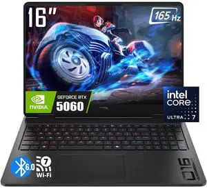HyperX HP OMEN 16" Gaming Laptop, WUXGA 165Hz IPS 400 Nits, Intel Core Ultra 7 356H (2026), GeForce RTX 5060 8GB GDDR7, 16GB DDR5 / 512GB SSD, 4-Zone RGB Backlit KB, Wi-Fi 7, Bluetooth 6.0, Win11 Home HyperX HP OMEN 16" Gaming Laptop, WUXGA 165Hz IPS 400 Nits, Intel Core Ultra 7 356H (2026), GeForce RTX 5060 8GB GDDR7, 16GB DDR5 / 512GB SSD, 4-Zone RGB Backlit KB, Wi-Fi 7, Bluetooth 6.0, Win11 Home
