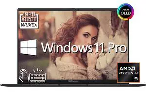 ASUS Zenbook 14 AI Business Laptop, 14" OLED 2K Touchscreen 60Hz 500 nits Display, AMD Ryzen AI 9 465 (beats i9-14900H), 16GB LPDDR5X / 1TB SSD, Backlit KB, WiFi 6E, Facial Recognition, Win 11 Pro ASUS Zenbook 14 AI Business Laptop, 14" OLED 2K Touchscreen 60Hz 500 nits Display, AMD Ryzen AI 9 465 (beats i9-14900H), 16GB LPDDR5X / 1TB SSD, Backlit KB, WiFi 6E, Facial Recognition, Win 11 Pro