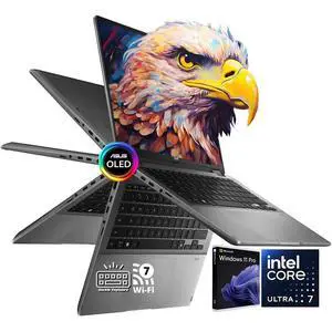 ASUS Vivobook 2-in-1 Business Laptop, 14" OLED WUXGA Touchscreen 16:10 Display, Intel Core Ultra 7 256V, 16GB LPDDR5X 2TB SSD, Intel Arc Graphics, Wi-Fi 7, Bluetooth 5.4, Backlit Keyboard, Win11 Pro ASUS Vivobook 2-in-1 Business Laptop, 14" OLED WUXGA Touchscreen 16:10 Display, Intel Core Ultra 7 256V, 16GB LPDDR5X 2TB SSD, Intel Arc Graphics, Wi-Fi 7, Bluetooth 5.4, Backlit Keyboard, Win11 Pro