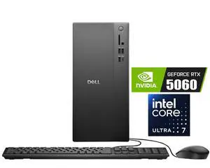 Dell ECT1250 Tower Desktop Computer, Intel 20-Core Ultra 7 265F, 32GB DDR5 RAM / 1TB NVMe SSD, GeForce RTX 5060 8G GDDR7, Wi-Fi 6 & Bluetooth 5.4, Wired Keyboard & Mouse, AI Copilot, Win11 Home Dell ECT1250 Tower Desktop Computer, Intel 20-Core Ultra 7 265F, 32GB DDR5 RAM / 1TB NVMe SSD, GeForce RTX 5060 8G GDDR7, Wi-Fi 6 & Bluetooth 5.4, Wired Keyboard & Mouse, AI Copilot, Win11 Home