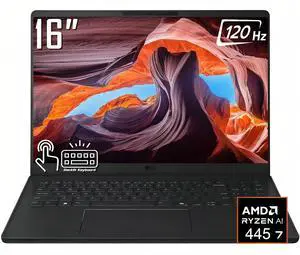 LG Gram Business AI Laptop, 16" WUXGA Touchscreen 120Hz 400 Nits Display, AMD Ryzen AI 7 445 (Up to 4.6 GHz), 16GB LPDDR5X / 512GB SSD, Backlit Keyboard, Wi-Fi 6E, Win11 Home LG Gram Business AI Laptop, 16" WUXGA Touchscreen 120Hz 400 Nits Display, AMD Ryzen AI 7 445 (Up to 4.6 GHz), 16GB LPDDR5X / 512GB SSD, Backlit Keyboard, Wi-Fi 6E, Win11 Home