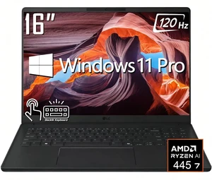 LG Gram Business AI Laptop, 16" WUXGA Touchscreen 120Hz 400 Nits Display, AMD Ryzen AI 7 445 (Up to 4.6 GHz), 16GB LPDDR5X / 512GB SSD, Backlit Keyboard, Wi-Fi 6E, Win11 Pro LG Gram Business AI Laptop, 16" WUXGA Touchscreen 120Hz 400 Nits Display, AMD Ryzen AI 7 445 (Up to 4.6 GHz), 16GB LPDDR5X / 512GB SSD, Backlit Keyboard, Wi-Fi 6E, Win11 Pro