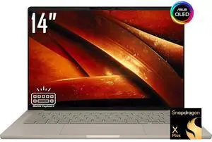 ASUS Zenbook 14 AI Business Laptop, 14" OLED 2K 60Hz 600 nits Display, Snapdragon X Plus X1P 42 100, 16GB LPDDR5X / 2TB SSD, Backlit Keyboard, WiFi 6E, Facial Recognition, Win 11 Home ASUS Zenbook 14 AI Business Laptop, 14" OLED 2K 60Hz 600 nits Display, Snapdragon X Plus X1P 42 100, 16GB LPDDR5X / 2TB SSD, Backlit Keyboard, WiFi 6E, Facial Recognition, Win 11 Home