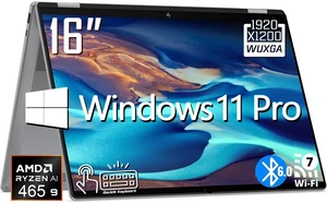 HP OmniBook X 2-in-1 AI Business Laptop, 16" WUXGA OLED Touchscreen 300 Nits Display, AMD Ryzen AI 9 465 (2026), 32GB LPDDR5X / 512GB PCIe SSD, Wi-Fi 7, Bluetooth 6.0, Backlit Keyboard, Win 11 Pro HP OmniBook X 2-in-1 AI Business Laptop, 16" WUXGA OLED Touchscreen 300 Nits Display, AMD Ryzen AI 9 465 (2026), 32GB LPDDR5X / 512GB PCIe SSD, Wi-Fi 7, Bluetooth 6.0, Backlit Keyboard, Win 11 Pro