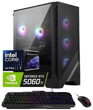 MSI Codex R2 Gaming Desktop, Intel Core Ultra 7 265(Up to 5.3 GHz), NVIDIA GeForce RTX 5060 Ti 8GB GDDR7, 32GB DDR5 / 2TB SSD, With MSI RGB Gaming Keyboard and Mouse, Air Cooling, Win11 Pro MSI Codex R2 Gaming Desktop, Intel Core Ultra 7 265(Up to 5.3 GHz), NVIDIA GeForce RTX 5060 Ti 8GB GDDR7, 32GB DDR5 / 2TB SSD, With MSI RGB Gaming Keyboard and Mouse, Air Cooling, Win11 Pro