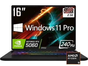 MSI Crosshair A16 HX Gaming Laptop, 16" QHD IPS 240Hz Display, AMD Ryen 9 8940HX (>i9-13900HX), GeForce RTX 5060 8GB GDDR7, 32GB DDR5 / 1TB SSD, 24-Zone RGB Backlit KB, WiFi 6E, Win11 Pro MSI Crosshair A16 HX Gaming Laptop, 16" QHD IPS 240Hz Display, AMD Ryen 9 8940HX (>i9-13900HX), GeForce RTX 5060 8GB GDDR7, 32GB DDR5 / 1TB SSD, 24-Zone RGB Backlit KB, WiFi 6E, Win11 Pro
