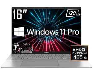 ASUS Vivobook S16 Business AI Laptop, 16" 2K Touchscreen 120Hz 400 nits Display, AMD Ryzen AI 9 465 (beats i9-14900H), 32GB DDR5 / 2TB SSD, Backlit Keyboard, WiFi 6, Bluetooth 5.4, Win 11 Pro ASUS Vivobook S16 Business AI Laptop, 16" 2K Touchscreen 120Hz 400 nits Display, AMD Ryzen AI 9 465 (beats i9-14900H), 32GB DDR5 / 2TB SSD, Backlit Keyboard, WiFi 6, Bluetooth 5.4, Win 11 Pro