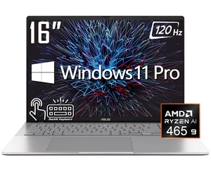 ASUS Vivobook S16 Business AI Laptop, 16" FHD+ Touchscreen 120Hz 400 nits Display, AMD Ryzen AI 9 465 (beats i9-14900H), 32GB DDR5 / 2TB SSD, Backlit Keyboard, WiFi 6, Bluetooth 5.4, Win 11 Pro ASUS Vivobook S16 Business AI Laptop, 16" FHD+ Touchscreen 120Hz 400 nits Display, AMD Ryzen AI 9 465 (beats i9-14900H), 32GB DDR5 / 2TB SSD, Backlit Keyboard, WiFi 6, Bluetooth 5.4, Win 11 Pro