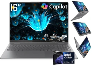 Lenovo Yoga 7i 2-in-1 Business AI Laptop, 16" WUXGA Touchscreen 300 nits Display, Intel Core Ultra 7 256V (Up to 4.8GHz), 16GB LPDDR5X RAM / 2TB SSD, Backlit KB, Fingerprint Reader, WiFi 7, Win11 Pro Lenovo Yoga 7i 2-in-1 Business AI Laptop, 16" WUXGA Touchscreen 300 nits Display, Intel Core Ultra 7 256V (Up to 4.8GHz), 16GB LPDDR5X RAM / 2TB SSD, Backlit KB, Fingerprint Reader, WiFi 7, Win11 Pro