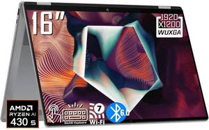 HP OmniBook X 2-in-1 AI Business Laptop, 16" 2K IPS Touchscreen 300 Nits Display, AMD Ryzen AI 5 430 (Up to 4.5 GHz), 16GB LPDDR5 / 2TB PCIe 4.0 SSD, Wi-Fi 7, Bluetooth 6.0, Backlit KB, Win 11 Home HP OmniBook X 2-in-1 AI Business Laptop, 16" 2K IPS Touchscreen 300 Nits Display, AMD Ryzen AI 5 430 (Up to 4.5 GHz), 16GB LPDDR5 / 2TB PCIe 4.0 SSD, Wi-Fi 7, Bluetooth 6.0, Backlit KB, Win 11 Home