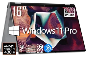 HP OmniBook X 2-in-1 AI Business Laptop, 16" 2K IPS Touchscreen 300 Nits Display, AMD Ryzen AI 5 430 (Up to 4.5 GHz), 16GB LPDDR5 / 2TB PCIe 4.0 SSD, Wi-Fi 7, Bluetooth 6.0, Backlit KB, Win 11 Pro HP OmniBook X 2-in-1 AI Business Laptop, 16" 2K IPS Touchscreen 300 Nits Display, AMD Ryzen AI 5 430 (Up to 4.5 GHz), 16GB LPDDR5 / 2TB PCIe 4.0 SSD, Wi-Fi 7, Bluetooth 6.0, Backlit KB, Win 11 Pro
