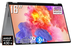 HP OmniBook X 2-in-1 AI Business Laptop, 16" WUXGA IPS Touchscreen 300 Nits Display, AMD Ryzen AI 5 430 (Up to 4.5 GHz), 16GB LPDDR5 / 1TB PCIe SSD, Wi-Fi 7, Bluetooth 6.0, Backlit KB, Win 11 Home HP OmniBook X 2-in-1 AI Business Laptop, 16" WUXGA IPS Touchscreen 300 Nits Display, AMD Ryzen AI 5 430 (Up to 4.5 GHz), 16GB LPDDR5 / 1TB PCIe SSD, Wi-Fi 7, Bluetooth 6.0, Backlit KB, Win 11 Home