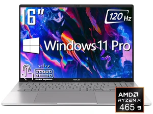 ASUS Vivobook S16 Business AI Laptop, 16" 2K Touchscreen 120Hz 400 nits Display, AMD Ryzen AI 9 465 (beats i9-14900H), 16GB DDR5 / 1TB SSD, Backlit Keyboard, WiFi 6, Bluetooth 5.4, Win 11 Pro ASUS Vivobook S16 Business AI Laptop, 16" 2K Touchscreen 120Hz 400 nits Display, AMD Ryzen AI 9 465 (beats i9-14900H), 16GB DDR5 / 1TB SSD, Backlit Keyboard, WiFi 6, Bluetooth 5.4, Win 11 Pro
