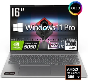 Lenovo Ideapad Pro 5 AI Business Laptop, 16" OLED 2.8K 16:10 120Hz 500 Nits Display, AMD Ryzen AI 7 350 (Up to 5.0GHz), NVIDIA GeForce RTX 5050, 16GB LPDDR5X RAM / 1TB SSD, Backlit KB, Win11 Pro Lenovo Ideapad Pro 5 AI Business Laptop, 16" OLED 2.8K 16:10 120Hz 500 Nits Display, AMD Ryzen AI 7 350 (Up to 5.0GHz), NVIDIA GeForce RTX 5050, 16GB LPDDR5X RAM / 1TB SSD, Backlit KB, Win11 Pro