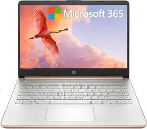 HP Stream 14" HD Thin and Light Laptop, Intel Celeron N4120, 16GB RAM, 64GB eMMC Storage, Long Battery Life, HD Webcam, HDMI, Rose Gold, Office 365 1-Year, Windows 11 Home in S Mode 16GB
