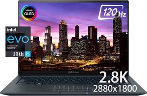 ASUS Zenbook 145 28K 2880 x 1800 Business Touch Laptop 120Hz OLED 550nits Display Intel Evo i513500H 12core 8GB LPDDR5 RAM 1TB PCIe 40 SSD Backlit KB Fingerprint Thunderbolt 4