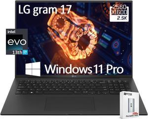 LG Gram 17 Ultra Lightweight Business Laptop 13th Intel Evo Platform 12Core i71360P 173 IPS WQXGA 2560 x 1600 AntiGlare 16GB LPDDR4X RAM 2TB SSD Backlit KB WiFi 6E 16GB2TB W11P