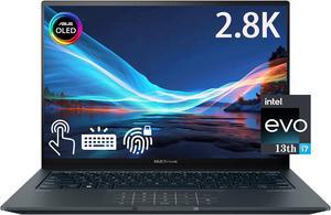 ASUS Zenbook 14.5" 2.8K (2880 x 1800) Business Laptop, 120Hz OLED 550nits Touchscreen, Intel Evo i7-13700H 14-core, 16GB LPDDR5 RAM 1TB PCIe SSD, Backlit KB, Fingerprint, Thunderbolt 4 16GB/1TB W11H