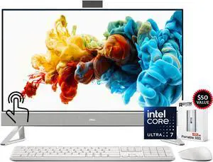 Dell Inspiron 27 7730 All-in-One 27" Touchscreen FHD Business AIO Desktop Computer, Intel 10-Core Ultra 7 150U, 32GB RAM, 1TB PCIe SSD, GeForce MX570A, WiFi 6E, Wireless KB & Mouse, Win11 Home