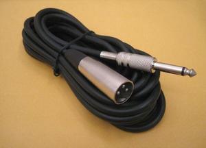 15FT XLR 3Pin MALE to 1/4" MONO Plug Mic Microphone Audio Cord Cable 15' Ft Foot