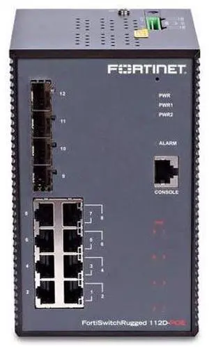 Fortinet FSR-112D-POE FortiSwitchRugged 112D-POE High Performance Layer-2 PoE Switch(NOB)