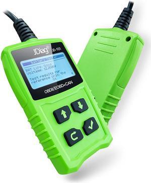 JDiag Universal Code Readers JD101 Engine Scan Tool Check Engine Light Car Diagnostic Tool OBDII Scanner with Battery Test for All Cars Vehicles Auto After 1996