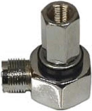 Workman SM1-L Right Angle SO-239 to 3/8 inch x 24 Threaded Stud Antenna Mount Adapter