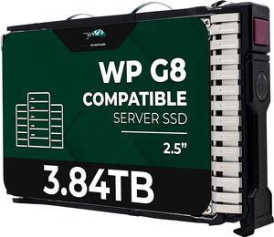 WP 3.84TB SATA 6G 2.5" SSD for HP ProLiant Servers | Enterprise Solid State Drive in G8 G9 G10 Carrier Tray Compatible with HPE DL120 DL160 DL180 DL325 DL360 DL380 DL385 ML110 ML150 ML350