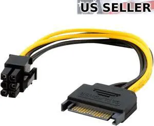 15pin SATA Power to 6pin PCIe PCI-e PCI Express Adapter Cable for Video Card