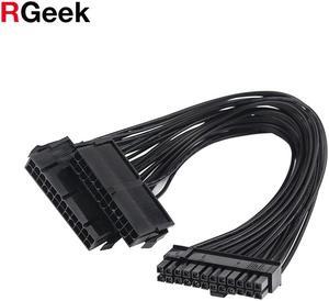 24 Pin 2-Way Dual PSU Power Supply Starting Cable for ATX Motherboard (30cm) for Mining