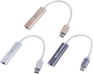Portable Type-C Port Microphone Earphone Adapter Sound Card with 3.5mm Audio Port for PC Computer Laptop Desktop