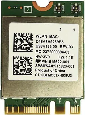 Realtek RTL8822BE IIEEE802.11AC/A/B/G/N WiFi + Bluetooth4.1 NGFF Wireless WLAN Card 2.4G/5GHz sps :915623-001