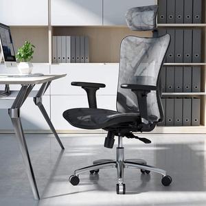 SIHOO Ergonomic Adjustable Office Chair with 3D Arm Rests and Lumbar Support - High Back with Breathable Mesh - Mesh Seat Cushion - Adjustable Head & Reclines Grey