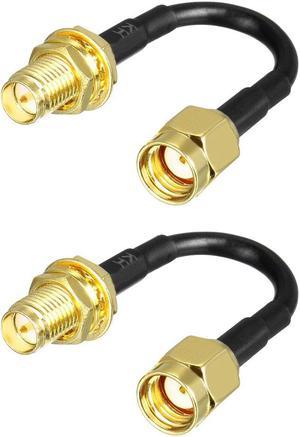 Antenna Extension Cable RP-SMA Male to RP-SMA Female Low Loss RG174 2 inch 2pcs