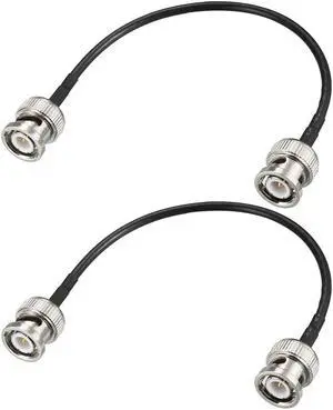 BNC Male to Male Coaxial Jumper Cable 50 ohm 6 inch RG174 2pcs