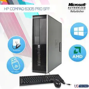 Grade A- HP Compaq Pro 6305 Small Form Factor (SFF) PC AMD 8GB Memory 256GB SSD USB 3.0 Windows 10 Home Free WiFi Adapter