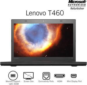 Lenovo Thinkpad T460 14" Screen Laptop  , Core i5 6th Gen 6300U @ 2.40Ghz ( Upto 3.00Ghz) 16GB DDR3 Memory (Support upto 32GB Memory ) 480GB SSD HDMI / Mini Display Port Windows 10 Professional