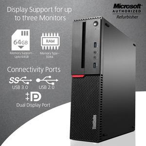 Lenovo ThinkCentre M800 SFF (Small Form Factor) Desktop Core i5 6th Gen 6500 3.20 Ghz (Upto 3.60Ghz) 16GB Memory (Support upto 64GB Memory) 512GB SSD USB 3.0 Win10 Pro Free WiFi Adapter