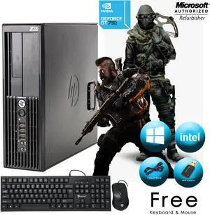 Grade A- HP Z220 Small Form Factor (SFF) Core i5 3rd Gen 3470 3.20Ghz Upto 3.60 Ghz 8GB Memory 512GB Solid State Drive "Nvidia GT 730 4GB DDR3"  Win 10 Pro New Wired Keyboard & Mouse , WiFi Adapter