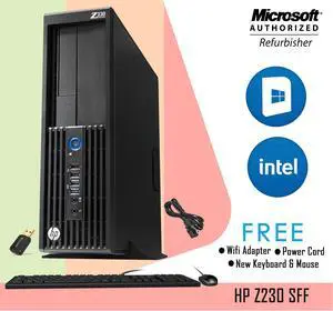 HP Workstation Z230 SFF Grade A Desktop PC Computer Core i5 4th Gen 4570 @ Upto 3.60 Ghz 8GB DDR3 1TB SSD ( 3 X Display Port ) Win 10 Home - 64 Bit New Keyboard & Mouse Combo WiFi Adapter
