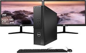 Dell Precision T1700 SFF Grade A Desktop PC Computer Core i5 4570 Upto 3.60 Ghz 16GB DDR3 256GB SSD Dual (2)-  20 inch Tecnii Monitor (HDMI) Win 10 Pro New Keyboard & Mouse Combo