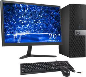 Dell PC desktop 3040 (SFF) Computer |intel Core i5 6th Gen 6500| Upto 3.60 Ghz| 8GB RAM 256GB SSD| 20"  Inch Tecnii Monitor (HDMI) |Win10 Pro| New Wired KB , Mouse, 2 X DP Port, WiFi Adapter