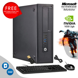 Refurbished HP EliteDesk 800 G1 Gaming/Office Desktop – I5, GTX 1650, 16GB RAM, 512GB SSD, Win 10 Pro