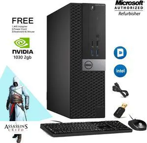 Dell PC desktop 3040 (SFF) Gaming Computer intel Core i5 6th Gen 6500 Upto 3.60 Ghz 8GB RAM 256GB SSD "Nvidia GT 1030 2GB (HDMI, DVI)" Win10 HomeNew Wired KB , Mouse, WiFi Adapter