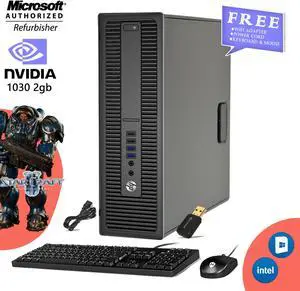 Gaming PC- HP ProDesk 600 G1 SFF Desktop Core i5 -4th Gen 4570 -Upto 3.60 Ghz-8GB RAM 1TB SSD- Nvidia GT 1030 2GB (HDMI,DVI) -Win 10 Home- New Wired KB & Mouse Combo, WiFi